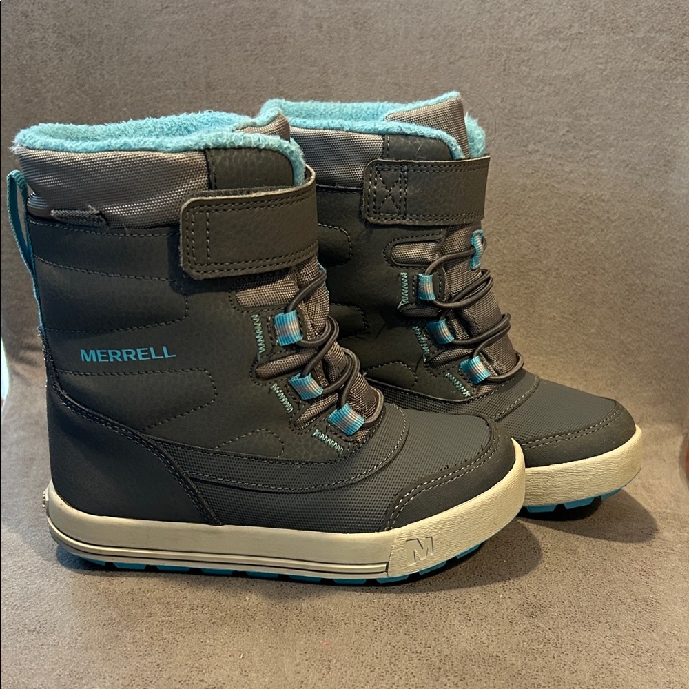 Merrell Kids' Charcoal and Teal Snow Boots